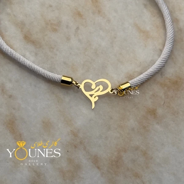 دستبند مادر طلا قلبی لیزری